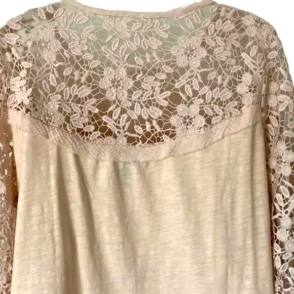 Guest Editor for Anthropologie Pink Cotton Gauze and Lace Top - S - Picture 6 of 12